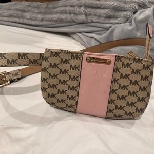 Michael Kors Pink and Tan Women's Belt Bag